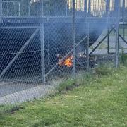 Fire at Cowes skatepark.