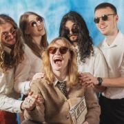 Ollie Newbury, first left, of the Midlands band, Eighty Eight Miles, which is making its debut at the 2024 Isle of Wight Festival on Sunday.