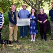 Cllr Gill Kennett with Charlie, Graham Biss, Cllr Chris Jarman, Cllr Emma Cox, Cllr Frances Turan and Danny Horne of Gift to Nature