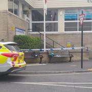 Police cordon in place outside Shanklin Conservative Club.
