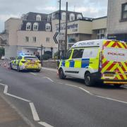 Police cordoned off an area where a man was stabbed.