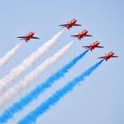 Red Arrows performing above the Island in 2022