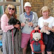 Margaret Harrison and her family with Suzie.