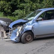A crashed car in Bembridge