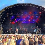 Level 42 on the stage at Let’s Rock Southampton.