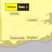 A yellow weather warning from the Met Office is in place.
