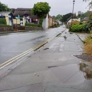 A very wet Godshill this afternoon.