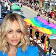 Kimberly Wyatt and Isle of Wight Pride parade.