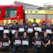 Sandown firefighting cadets at their recent passing out parade.