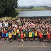 Nettlestone Primary School celebrating its Ofsted rating.