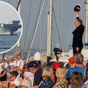 HMS Queen Elizabeth gun salute for Cowes Week 2024.