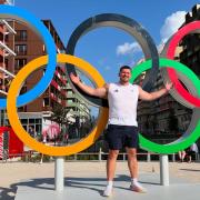 Nick Percy at the Olympic Village in Paris