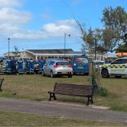 Coastguard rescue teams gathering on Ryde Esplanade.