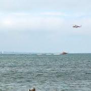 The coastguard helicopter and Bembridge RNLI lifeboat searched The Solent near Ryde.