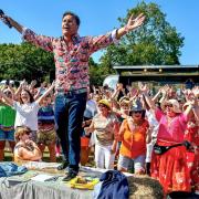 Nathan Moore of Brother Beyond in with the crowd at Jack Up Summer Party