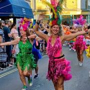 Raw Samba dancers at Ventnor Carnival in 2023