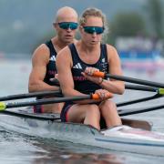 ParalympicsGB photo of Great Britain's Annabel Caddick and Samuel Murray competing in the PR3 Mixed Double Sculls on day two of the Paris 2024 Summer Paralympic Games