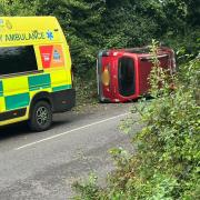 A car on its side