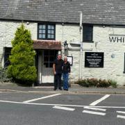 Ray and Anita, outside the White Lion