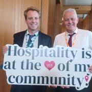 Joe Robertson MP, left, photographed at the APPG for Hospitality and Tourism