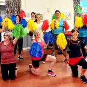 The women of the Fun Fitness aerobics group.