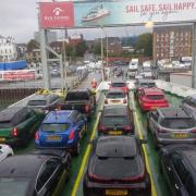 Red Funnel at Southampton berth earlier today