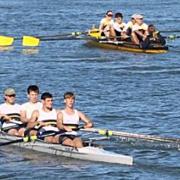 Rowing actioon on the Medina on Saturday.