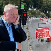 File photo of Cllr Karl Love, and the roadworks on York Avenue