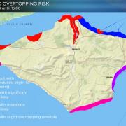 A map showing flooding risk on the Isle of Wight tomorrow (Sunday October 20)