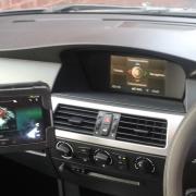 Car interior of a car dashboard