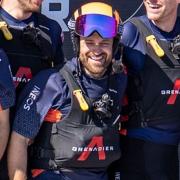 Americas Cup Island-born sailor Leigh McMillan celebrates winning the Louis Vuitton Trophy to qualify for the final against New Zealand.