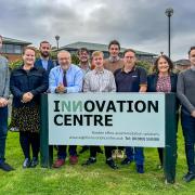 Some of the current County Press staff at their new offices at the Innovation Centre in Newport. From left, Oliver Dyer, Lori Little, Arran Duffy, Jon Moreno, Matthew Curran, Rufus Pickles, Alex Cooper, Stuart Robertson, Pamela Parker and Zach Saunders