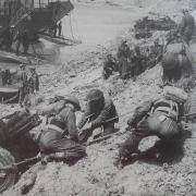 Troops training at Thorness beach for the D-Day landings.