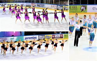 Clockwise from top left: Solent Surge Senior B champions, Solent Droplets pre-juvenile team and the Solent Storm Junior B champions performing at the Britannia Cup, incorporating the British Championships, in Nottingham.