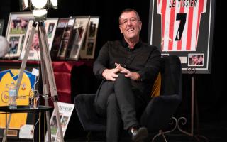 Matt Le Tissier on stage at Medina Theatre