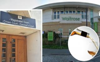 Waitrose in East Cowes where 13 bottles of brandy were stolen.