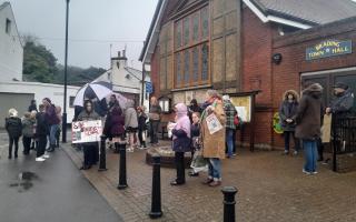 Protesters in Brading recently