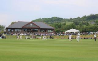 Action between Hampshire and Nottinghamshire at Newclose in 2019.