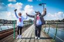 Ashleigh Mutimear-MacMillan, left, and Sonny Wilson take part in the 24-hour Walk the Pier event in 2021. Picture: Mel Port