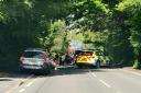 Police on the scene on the B3354