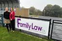 Kerry England and Lucy Theobald at the new stadium