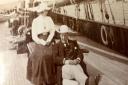 Winston Churchill and his wife Clementine on the Oceana yacht off Cowes