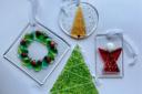 Workshop participants can make fused-glass Christmas decorations