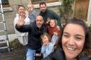 Front row, from right: Tina and daughter Siena. Middle row, from right: Tina's friend's daughter Livy and Tina's partner Guy.  Back row, from right: Martin, daughter Marnie and Tina's friend Jade.