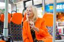 The Mayor of West Yorkshire Tracy Brabin, pictured on a bus