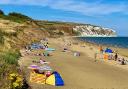 Yaverland beach in the hot weather