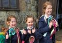 Bethan, Skye and Violet with their winning rosettes.