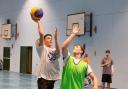 Gabriel Scuderi of Ryde Revenants driving to the basket for a layup.