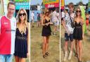 Kate Ovens at the Isle of Wight Festival with Stuart Robertson, left, and Jack Robertson, right.,