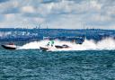 Powerboat racing off Cowes, Isle of Wight.